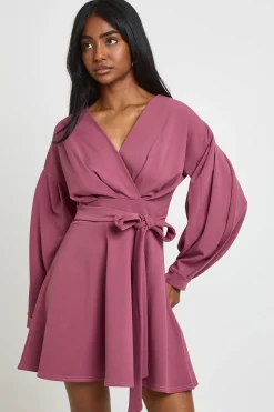 Robe Mini Cache-cœur À Épaules Dénudées