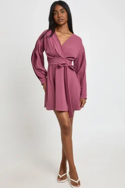 Robe Mini Cache-cœur À Épaules Dénudées