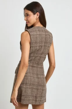 Robe Mini À Carreaux Ton Sur Ton