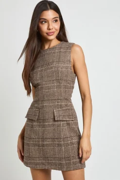 Robe Mini À Carreaux Ton Sur Ton