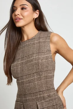 Robe Mini À Carreaux Ton Sur Ton