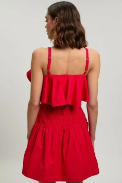 KarenMillen Robe Mini Ceinturée En Popeline De Coton À Surpiqûres Contrastées<Femme Robes|Toutes Les Robes