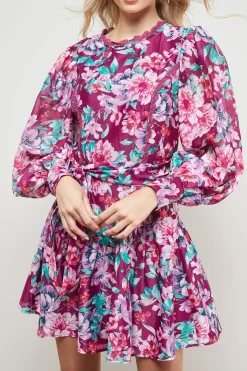 Robe Mini Ceinturée à Ourlet Volantée