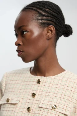 Robe Mini Cintrée À Carreaux Avec Ceinture