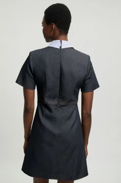 KarenMillen Robe Mini Cintrée En Denim Avec Détails Ajustés<Femme Denim|Denim