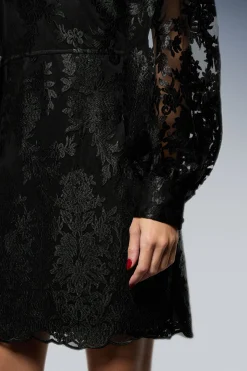 Oasis Robe Mini à Col Cœur en Maille Brodée<Femme Robes À Manches Longues|Robes