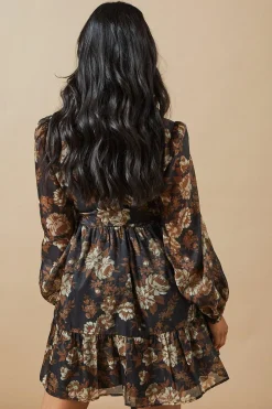 Robe Mini à Col en Organza