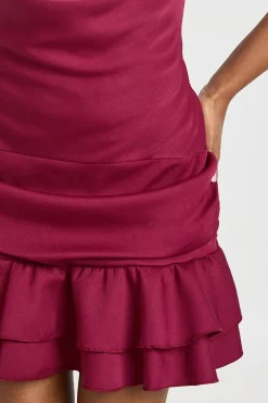 boohoo Robe Mini à Col Halter avec Fronces et Ourlet Asymétrique<Femme Robes|Robes De Soirée