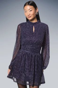 Robe Mini Col Haut en Jersey Plissé Sparkle Luxe Petite DP