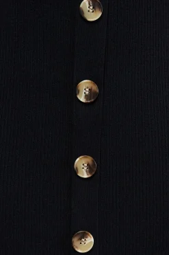 Robe Mini Col Montant à Boutonnage