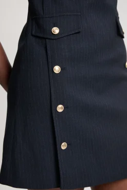 KarenMillen Robe Mini À Col À Rayures Tennis<Femme Robes|Toutes Les Robes
