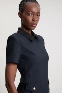 KarenMillen Robe Mini À Col À Rayures Tennis<Femme Robes|Toutes Les Robes