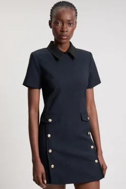 KarenMillen Robe Mini À Col À Rayures Tennis<Femme Robes|Toutes Les Robes