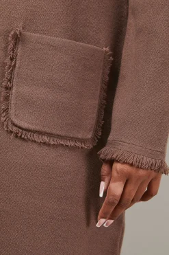 Robe Mini Col Rond à Détails Franges