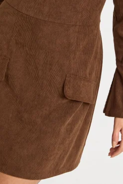 boohoo Robe mini Cord à col haut<Femme Robes À Manches Longues|Robes