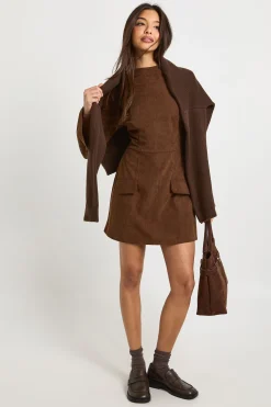 boohoo Robe mini Cord à col haut<Femme Robes À Manches Longues|Robes