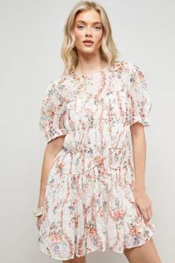 Oasis Robe Mini à Corsage Froncé en Dobby Imprimé<Femme Robes|Toutes Les Robes