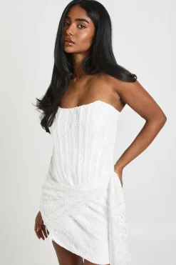boohoo Robe Mini Corset en Dentelle Drapée<Femme Robes Corset|Robes Moulantes