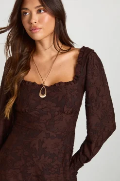 Robe Mini Corset Floral Dévoré Style Laitière
