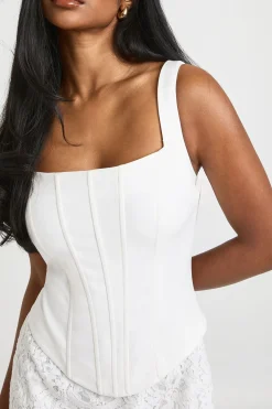 Robe Mini à Corset Lacé avec Bretelles
