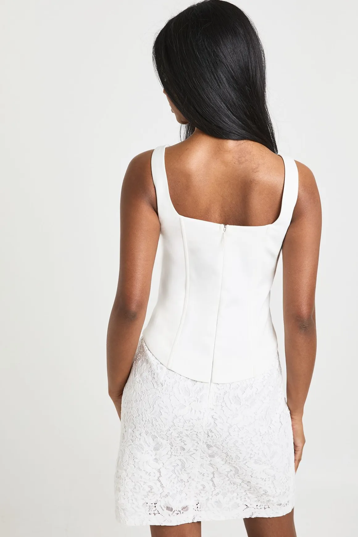 Robe Mini à Corset Lacé avec Bretelles