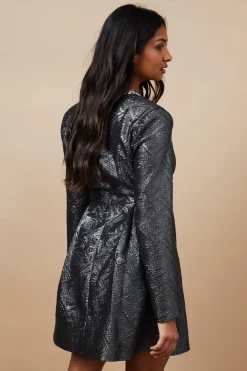 Robe Mini de Soirée Jacquard à Diamants