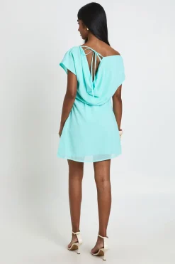 Robe Mini Dos Nu Avec Détail Drapé En Mousseline