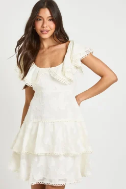 boohoo Robe Mini Dos Nu À Détails Volantés Effet Dévoré Pour Occasion Spéciale<Femme Robes|Toutes Les Robes
