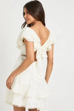 boohoo Robe Mini Dos Nu À Détails Volantés Effet Dévoré Pour Occasion Spéciale<Femme Robes|Toutes Les Robes