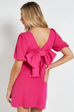 Dorothy Perkins Robe Mini Dp Luxe À Manches Bouffantes Et Nœud Au Dos<Femme Robe Invitée Mariage|Toutes Les Robes