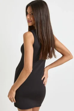 Robe mini drapée avec détail de garniture