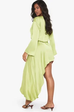 boohoo Robe mini drapée blouson à encolure bateau<Femme Robes Courtes|Robes À Manches Longues