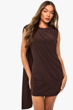 Robe Mini Drapée à Dos Ouvert