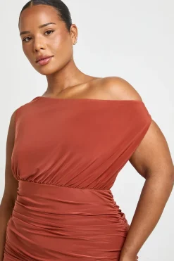 boohoo Robe Mini Drapée Froncée Grande Taille<Femme Robes De Soirée|Robes
