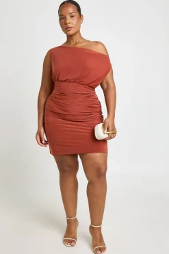 boohoo Robe Mini Drapée Froncée Grande Taille<Femme Robes De Soirée|Robes