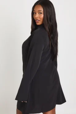 Robe Mini Drapée Grande Taille avec Détail Enveloppant Tissé