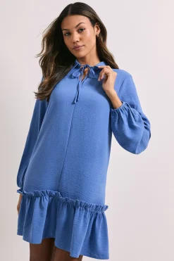 Dorothy Perkins Robe Mini Droite à Col Noué<Femme Toutes Les Robes|Robes À Manches Longues