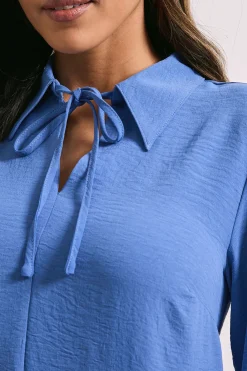 Dorothy Perkins Robe Mini Droite à Col Noué<Femme Toutes Les Robes|Robes À Manches Longues
