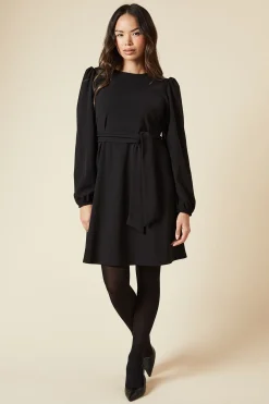 Robe Mini Droite en Scuba avec Ceinture