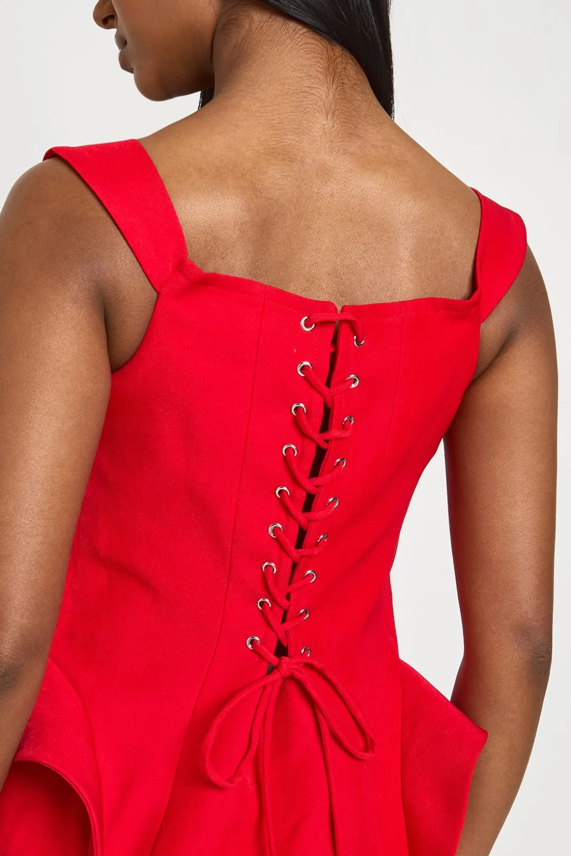 Robe Mini À Détail Corset Structuré