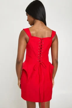 Robe Mini À Détail Corset Structuré
