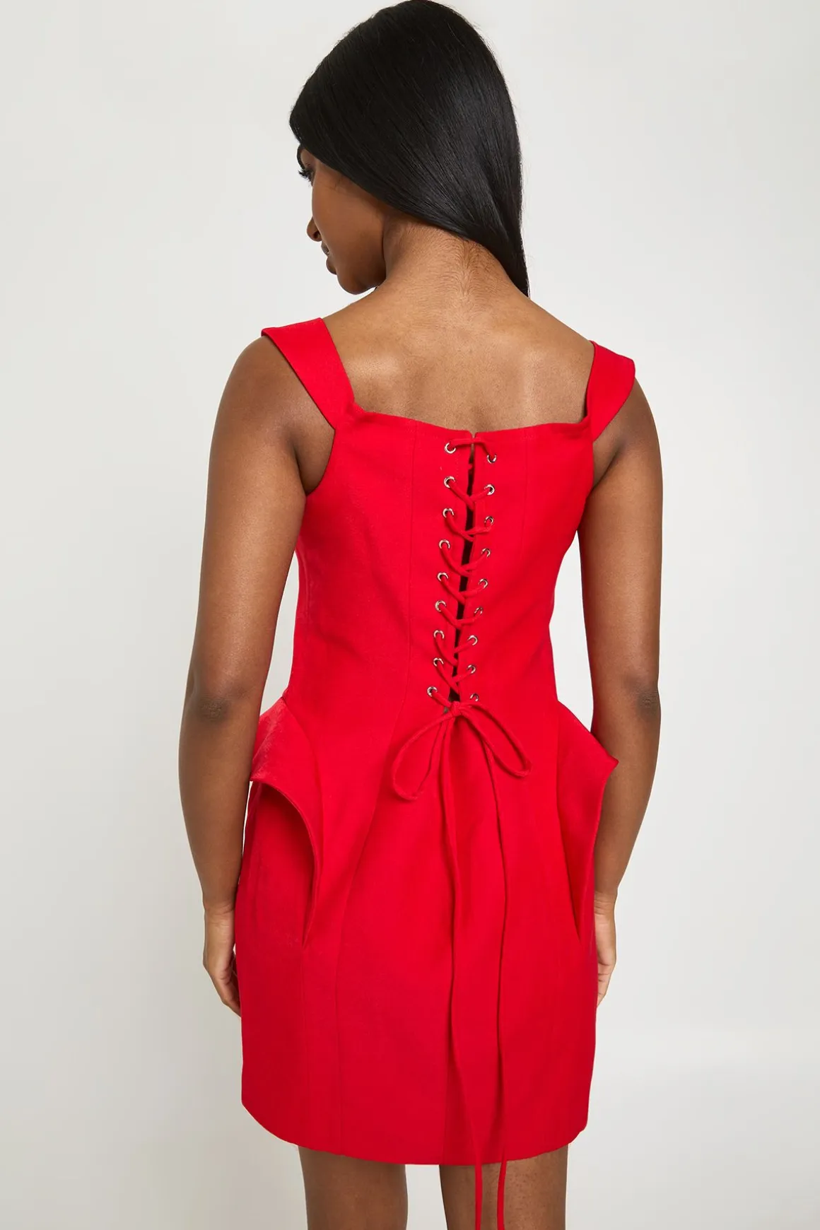 Robe Mini À Détail Corset Structuré