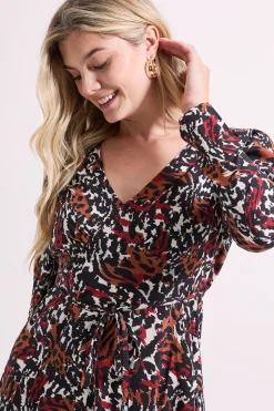 Dorothy Perkins Robe Mini Empire à Manches Longues avec Épaules Froncées<Femme Toutes Les Robes|Robes À Manches Longues