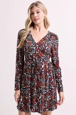 Dorothy Perkins Robe Mini Empire à Manches Longues avec Épaules Froncées<Femme Toutes Les Robes|Robes À Manches Longues
