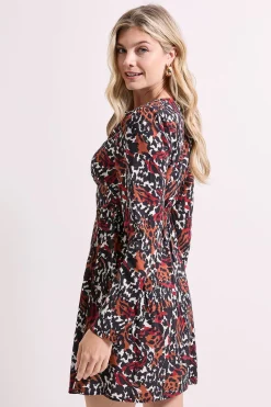 Dorothy Perkins Robe Mini Empire à Manches Longues avec Épaules Froncées<Femme Toutes Les Robes|Robes À Manches Longues