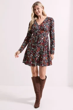 Dorothy Perkins Robe Mini Empire à Manches Longues avec Épaules Froncées<Femme Toutes Les Robes|Robes À Manches Longues