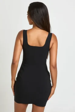 Robe Mini En Bengaline Avec Agrafes Et Œillets