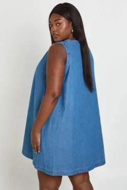 Robe Mini En Chambray Grande Taille À Col V