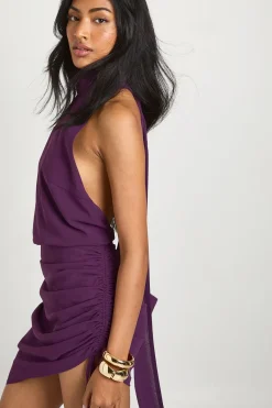 boohoo Robe mini en chiffon à encolure halter<Femme Robes Moulantes|Robes