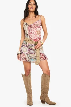 boohoo Robe mini en chiffon Paisley<Femme Robes Bohème|Robes